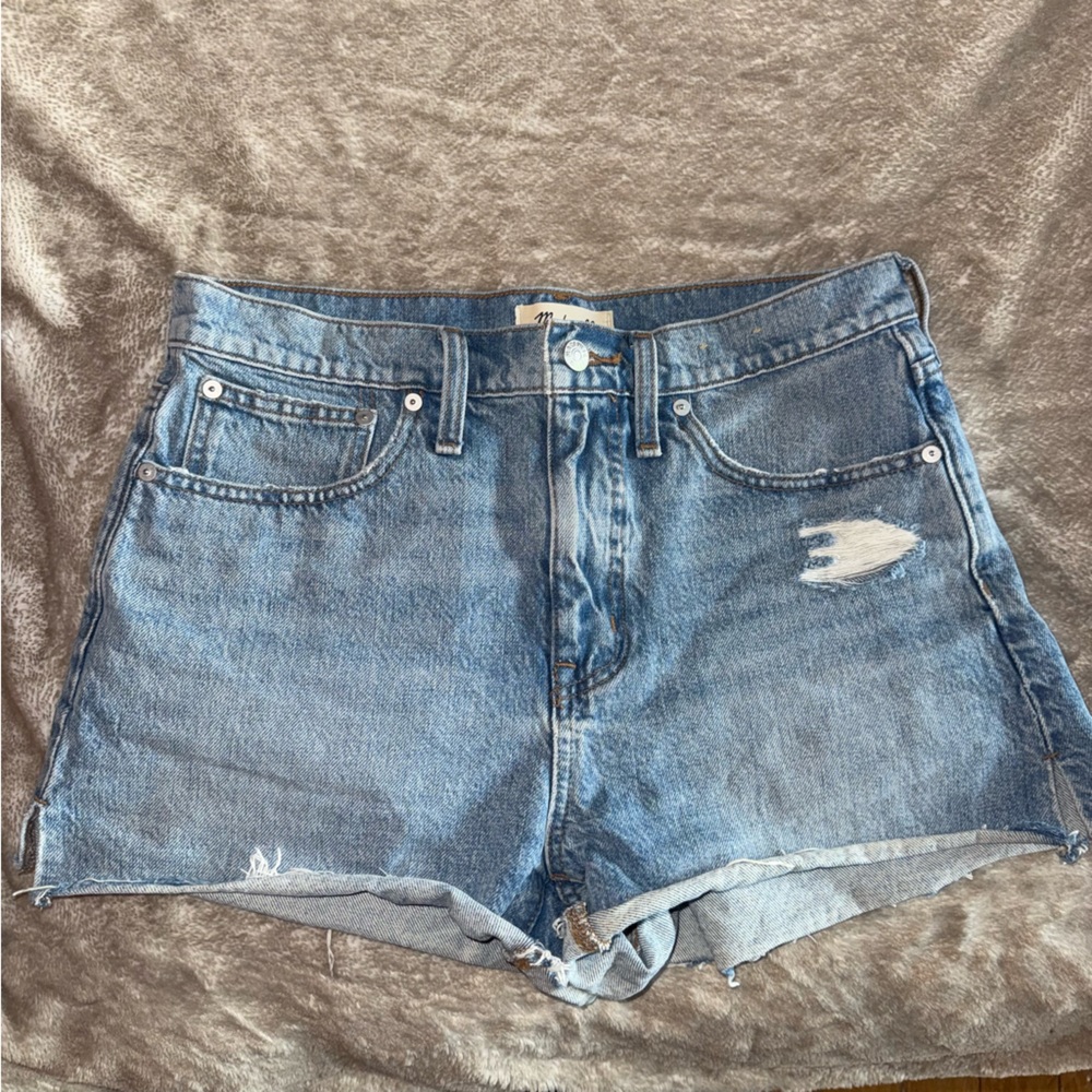 Madewell Distressed Blue Jean Shorts